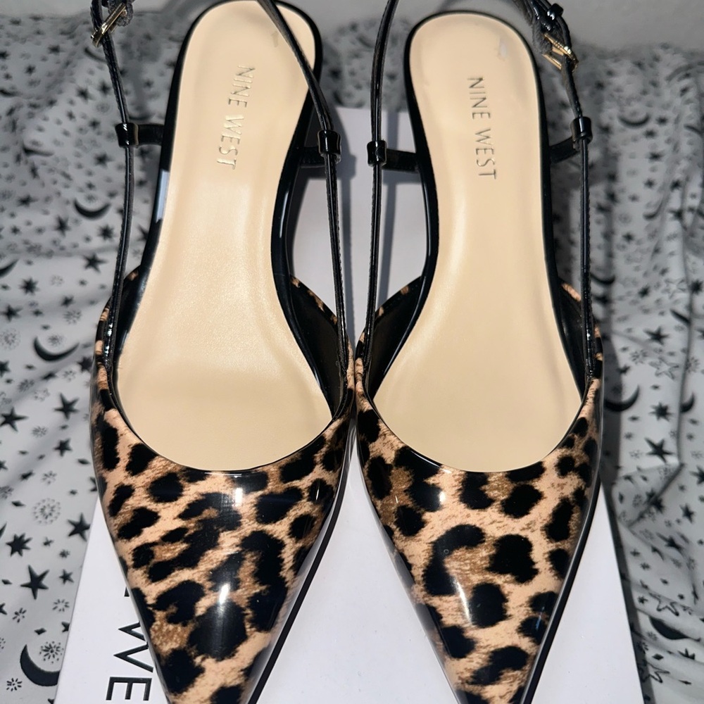 Nine West Animal Print Slingback Heels